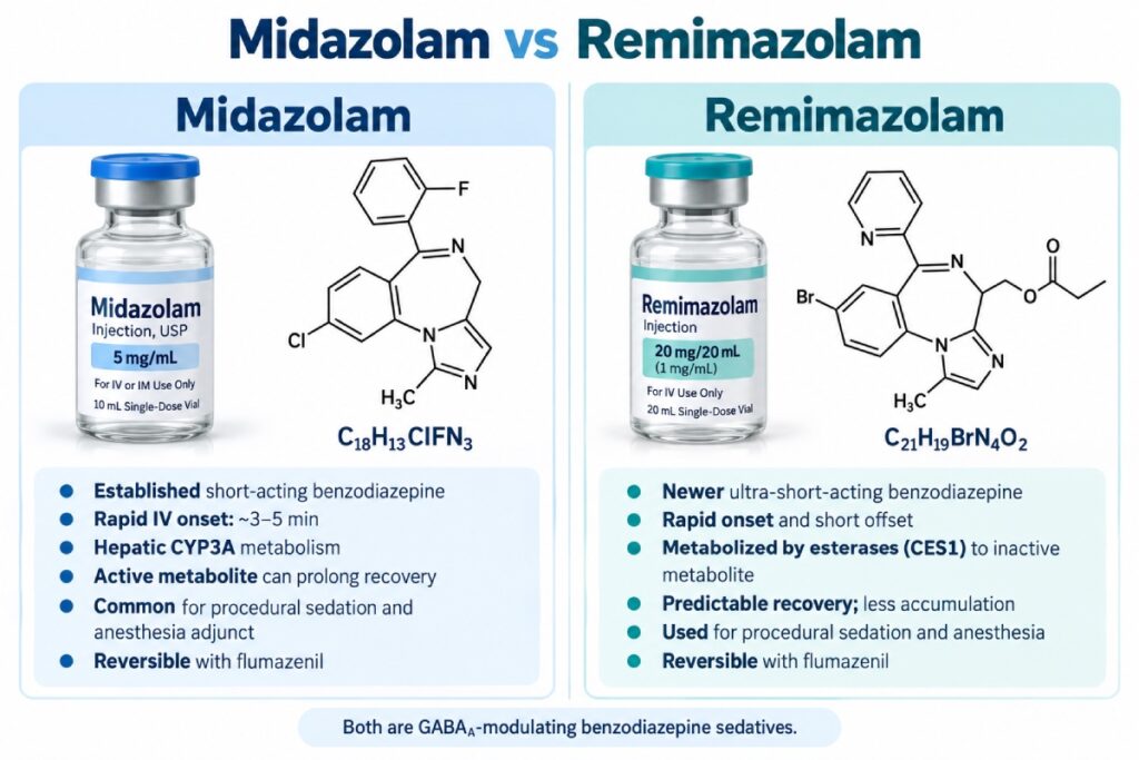 Midazolam and Remimazolam